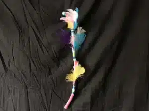 Cordón seda y plumas